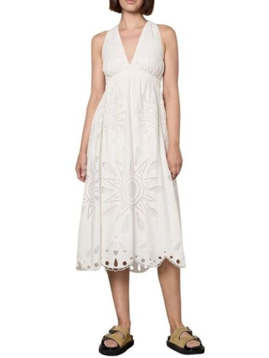 FARM Rio Dresses & Skirts - FARM Rio White Eyelet V-Neck Dress NWT EcoVero Viscose Size L